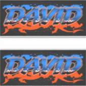 David Vorname Name Graffiti Aufkleber Sticker (Voorkant)
