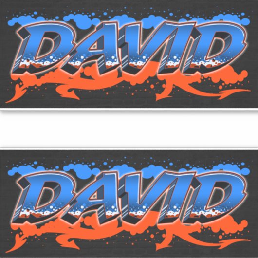 David Vorname Name Graffiti Aufkleber Sticker (Voorkant)