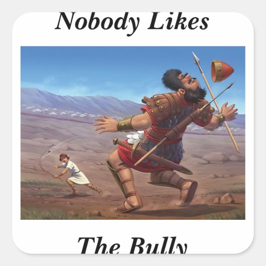 David vs. Goliath Vierkante Sticker (Voorkant)