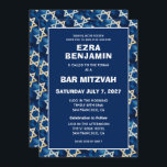 David Waterverf Custom Bar Bat Mitzvah Kaart<br><div class="desc">Perfecte kaart om een bat mitswa, bar mitswa of andere Joodse viering aan te kondigen! Sterrenpatroon voor u aan de voor- en achterkant! VOLLEDIG ! Klik hierboven op "Personaliseren" om de tekst te bewerken. Klik op "bewerken met het ontwerpgereedschap" om de lettertypen, kleuren en plaatsingen aan te passen en om...</div>