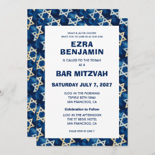 David Waterverf Custom Bar Bat Mitzvah Kaart