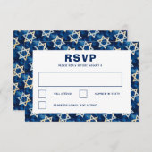 David Waterverf Custom Bar Bat Mitzvah RSVP Kaartje (Voorkant / Achterkant)