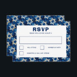 David Waterverf Custom Bar Bat Mitzvah RSVP Kaartje<br><div class="desc">Perfecte RSVP-kaart voor een bat mitswa, bar mitswa of andere Joodse viering! VOLLEDIG ! Klik hierboven op "Personaliseren" om de tekst te bewerken. Klik op "bewerken met het ontwerpgereedschap" om de lettertypen, kleuren en plaatsingen aan te passen en om het ontwerp van de achterzijde te verwijderen als u dat wilt....</div>