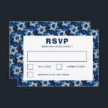 David Waterverf Custom Bar Bat Mitzvah RSVP Kaartje<br><div class="desc">Perfecte RSVP-kaart voor een bat mitswa, bar mitswa of andere Joodse viering! VOLLEDIG ! Klik hierboven op "Personaliseren" om de tekst te bewerken. Klik op "bewerken met het ontwerpgereedschap" om de lettertypen, kleuren en plaatsingen aan te passen en om het ontwerp van de achterzijde te verwijderen als u dat wilt....</div>