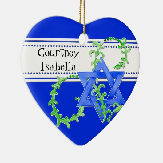 David Waterverf Leaf Dot Swirl Uitnodigen Keramisch Ornament (Rechts)