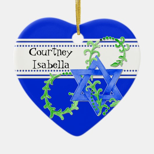 David Waterverf Leaf Dot Swirl Uitnodigen Keramisch Ornament (Voorkant)