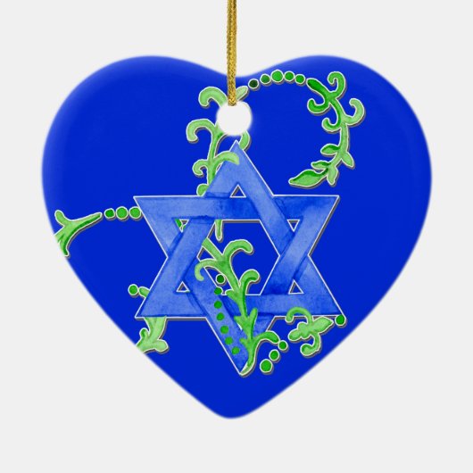 David Waterverf Leaf Dot Swirl Uitnodigen Keramisch Ornament (Achterkant)