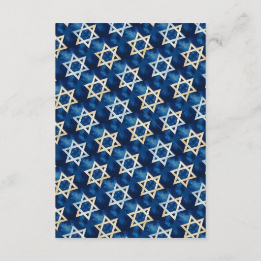 David Waterverf QR Code Bar Bat Mitswa Informatiekaartje (Achterkant)