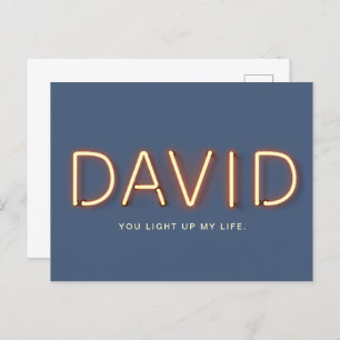 David You Light Up My Life Neon Lights Briefkaart