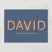 David You Light Up My Life Neon Lights Briefkaart (Voorkant)