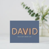 David You Light Up My Life Neon Lights Briefkaart (Staand voorkant)