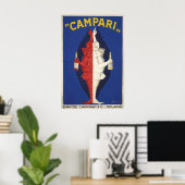 Davide Campari Clowns Rood en Wit Vintage Poster (Thuiskantoor)