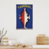 Davide Campari Clowns Rood en Wit Vintage Poster (Keuken)