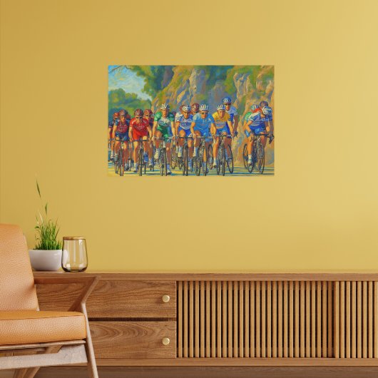 Davide Rebellin Col d'Eze Paris-Nice 2008 vals sch Poster (Woonkamer 2)