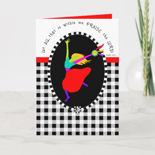 Davidic Dancer Buffalo Plaid Wenskaart Bedankkaart (Voorkant)