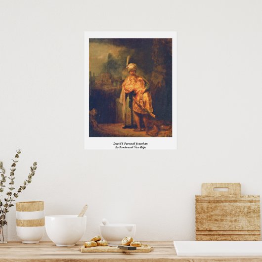 David's Farewell Jonathan By Rembrandt van Rijn Poster (Keuken)