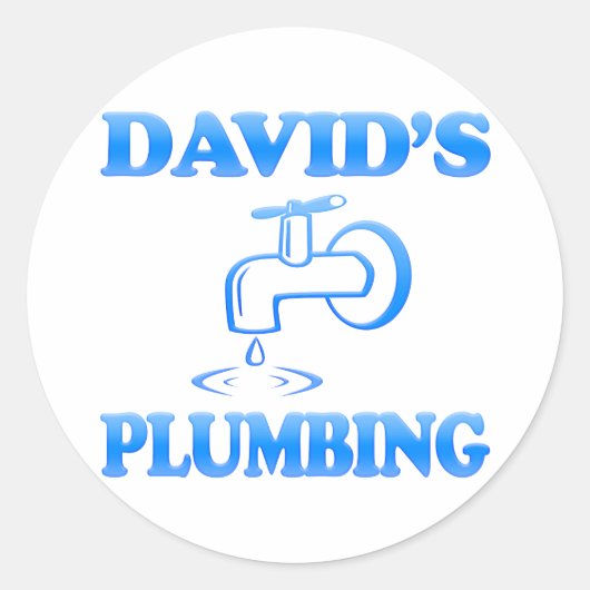 David's Loodgieterij Ronde Sticker (Voorkant)