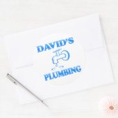 David's Loodgieterij Ronde Sticker (Envelop)