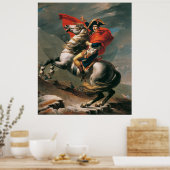 David's Napoleon die de Alpen kruist Poster (Keuken)