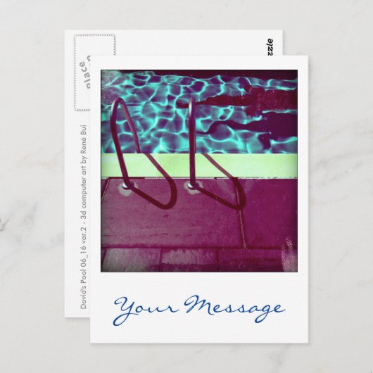 David's Pool 06162 Custom 3d Computer Art briefkaa Briefkaart (Voorkant / Achterkant)