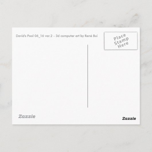 David's Pool 06162 Custom 3d Computer Art briefkaa Briefkaart (Achterkant)