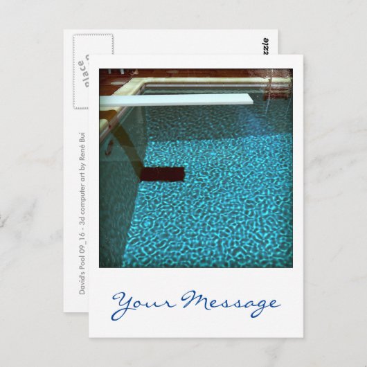David's Pool 0916 Custom 3d Computer Art briefkaar Briefkaart (Voorkant / Achterkant)