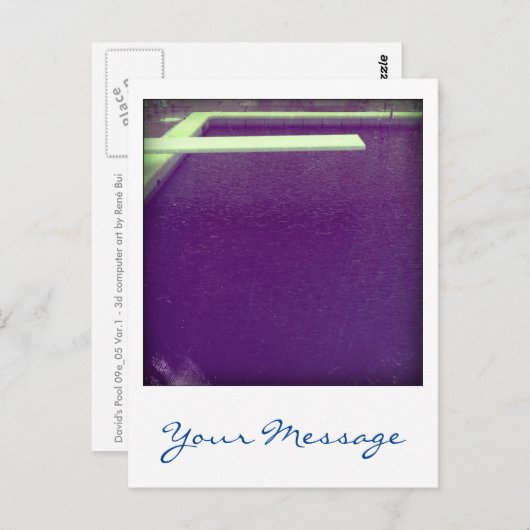 David's Pool 09e05 Custom 3d Computer Art briefkaa Briefkaart (Voorkant / Achterkant)