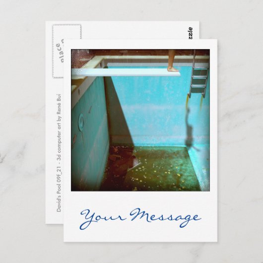 David's Pool 09f21 Custom 3d Computer Art briefkaa Briefkaart (Voorkant / Achterkant)