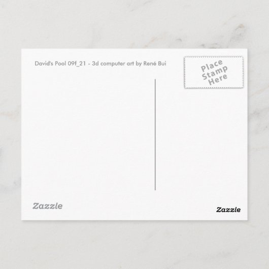 David's Pool 09f21 Custom 3d Computer Art briefkaa Briefkaart (Achterkant)