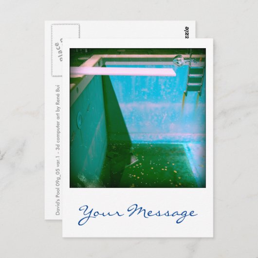 David's Pool 09g05 Custom 3d Computer Art briefkaa Briefkaart (Voorkant / Achterkant)