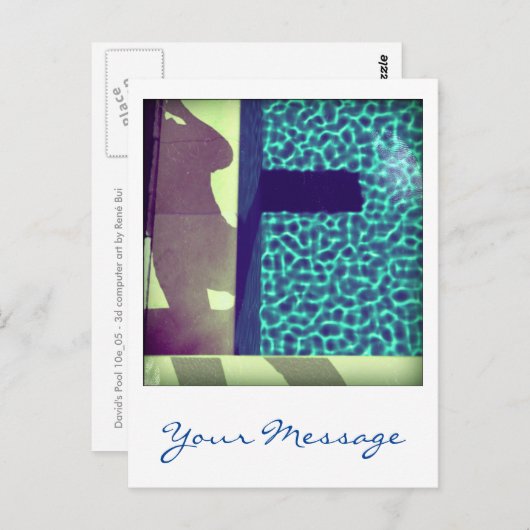 David's Pool 10e05 Aangepaste 3d Computer Art brie Briefkaart (Voorkant / Achterkant)