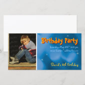 David's verjaardagsfeestje | Sterren Foto Uitnodig (Voorkant / Achterkant)