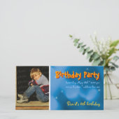 David's verjaardagsfeestje | Sterren Foto Uitnodig (Staand voorkant)