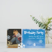 David's Winter Snow Birthday Party Foto (Staand voorkant)