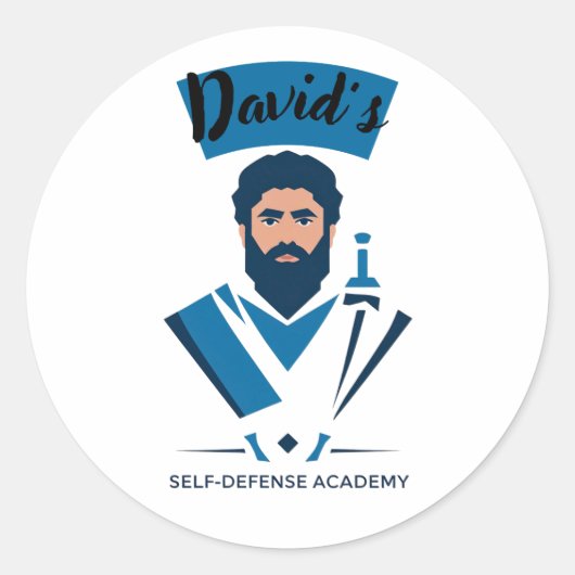 David's Zelfverdedigingsacademie Ronde Sticker (Voorkant)