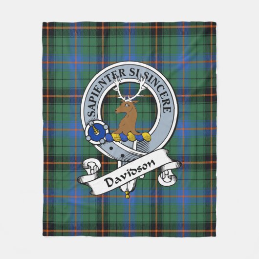Davidson Ancient Clan Badge Tartan Fleece Deken (Voorkant)