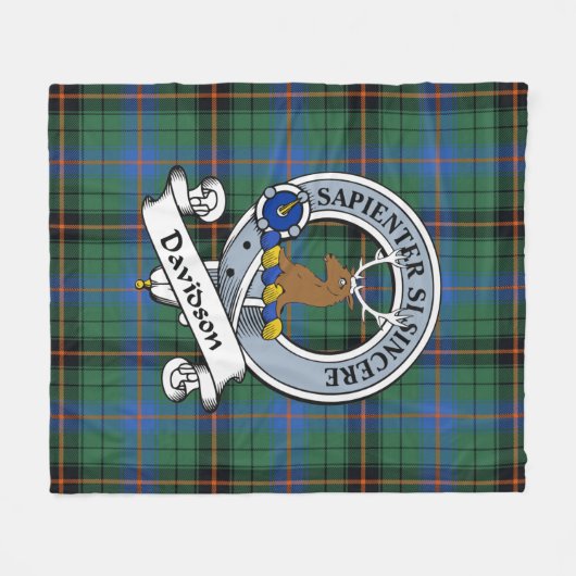 Davidson Ancient Clan Badge Tartan Fleece Deken (Voorkant (Horizontaal))
