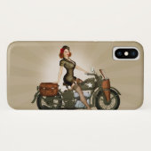 Davidson Army Motorcycle iPhone X Hoesje (Achterkant (horizontaal))