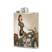 Davidson Army Motorcycle Pinup Flask Heupfles (Links)