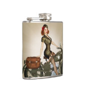 Davidson Army Motorcycle Pinup Flask Heupfles (Rechts)