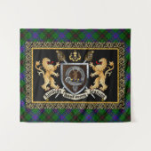 Davidson Clan Badge & Motto w/Lions Wandkleed (Voorkant (horizontaal))