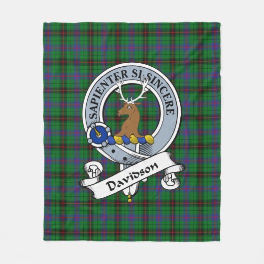Davidson Clan Badge Tartan Fleece Deken (Voorkant)