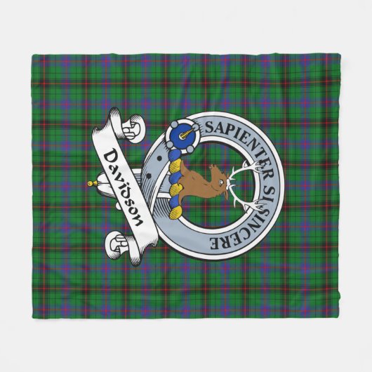 Davidson Clan Badge Tartan Fleece Deken (Voorkant (Horizontaal))