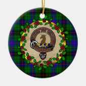 Davidson Clan Badge & Tartan Persoonlijke mas Keramisch Ornament (Voorkant)