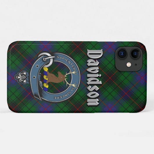 Davidson Clan Badge & Tartan Phone Case (Achterkant (horizontaal))