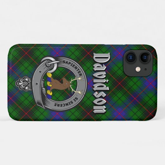 Davidson Clan Badge & Tartan Phone Case (Achterkant (horizontaal))