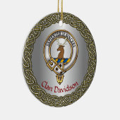 Davidson Clan Badge/Tartan Thistle Personalized Keramisch Ornament (Rechts)