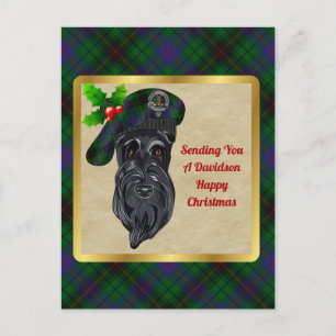Davidson Clan Badge & Tartankerst-Briefkaart Briefkaart