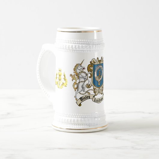 Davidson Clan Badge & Unicorn Bierpul (Voorkant links)