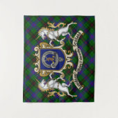 Davidson Clan Badge & Unicorns w/Tartan Wandkleed (Voorkant)